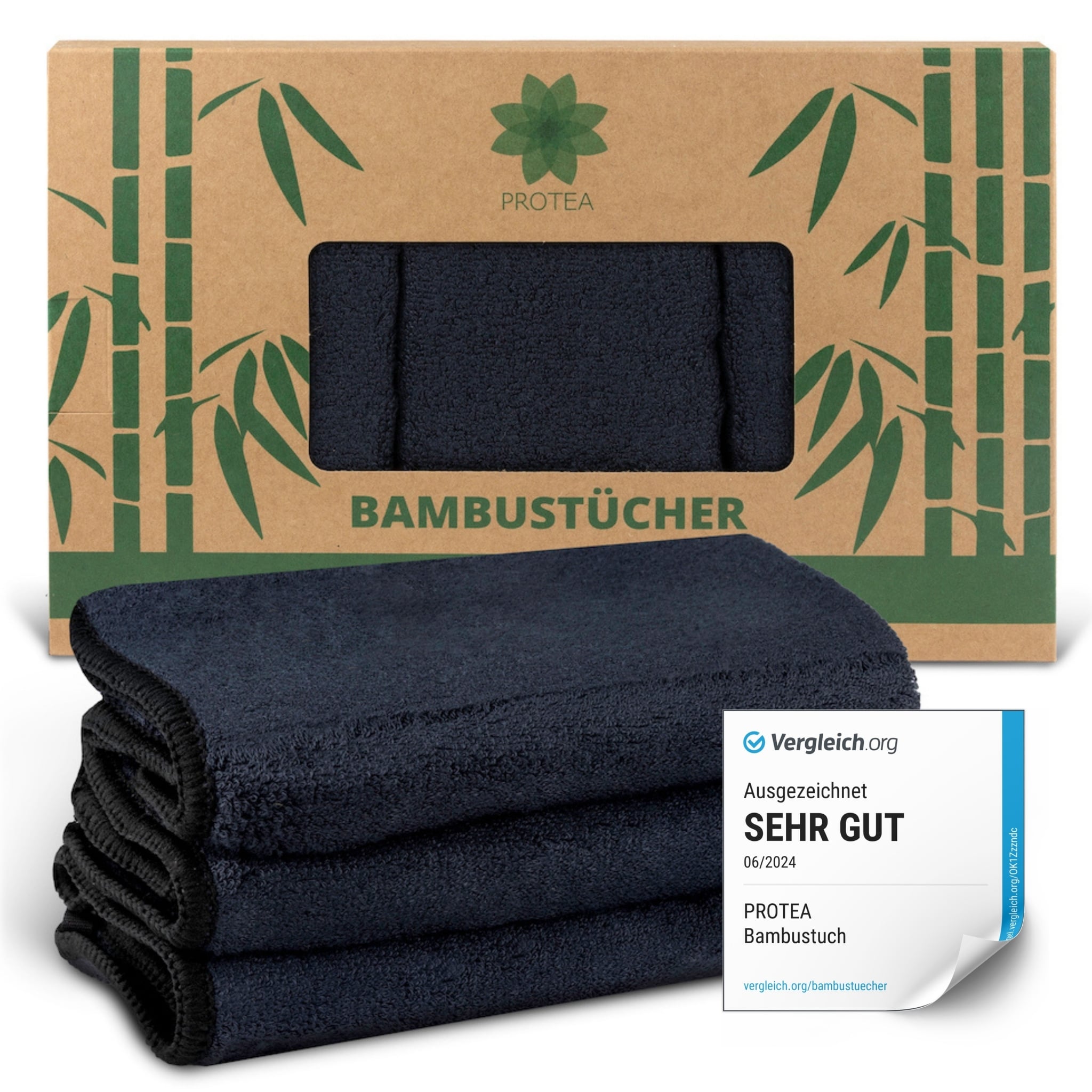 Bambus Mikrofasertücher anthrazit, 3er Set