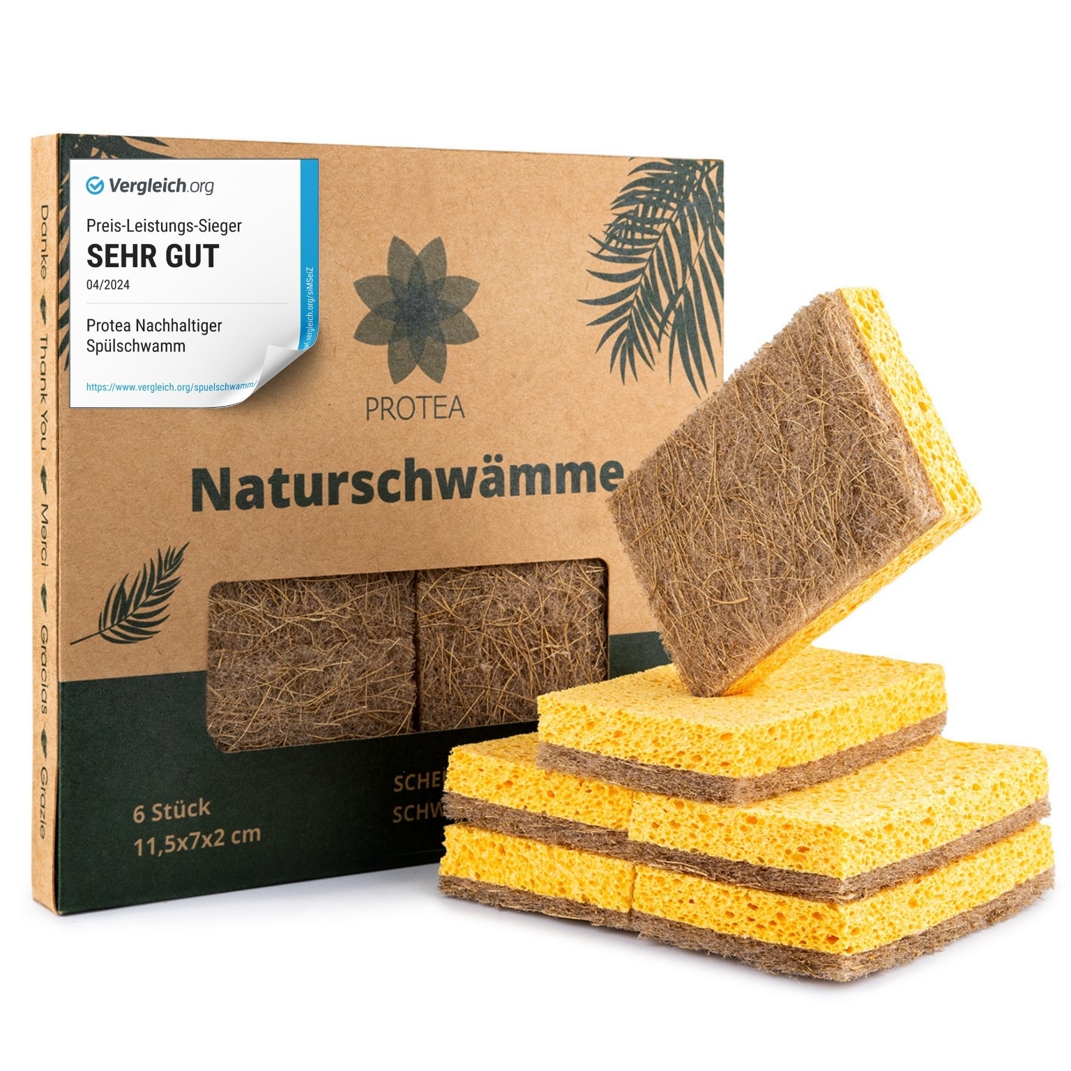 Öko-Spülschwamm, Kokos-Schrubber, Zellulose-Schwamm