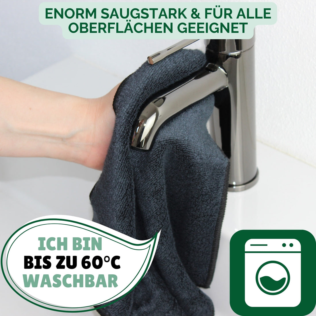 Bambus Mikrofasertücher anthrazit, 3er Set