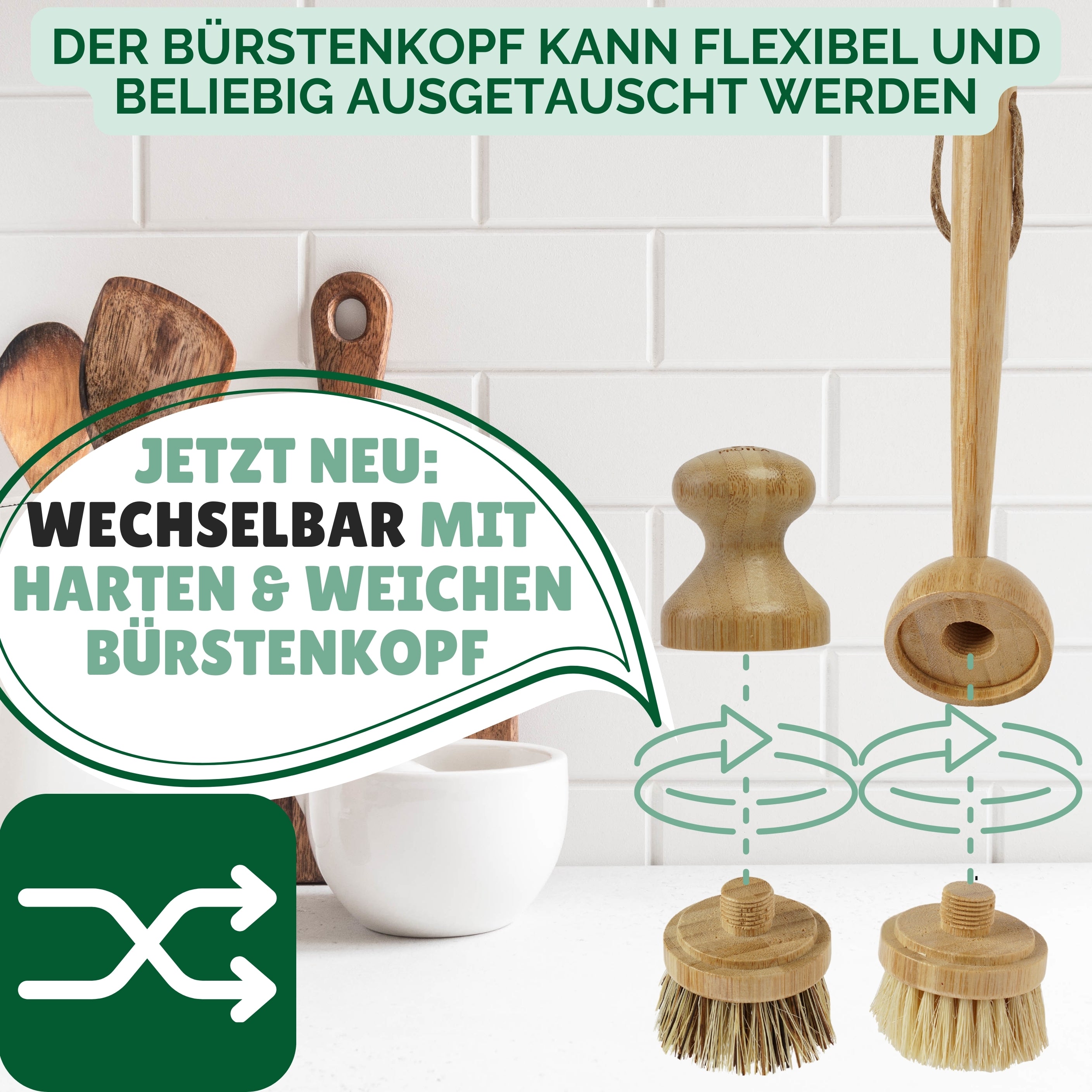 Ersatzköpfe Spül-/ Topfbürste, 2er Set