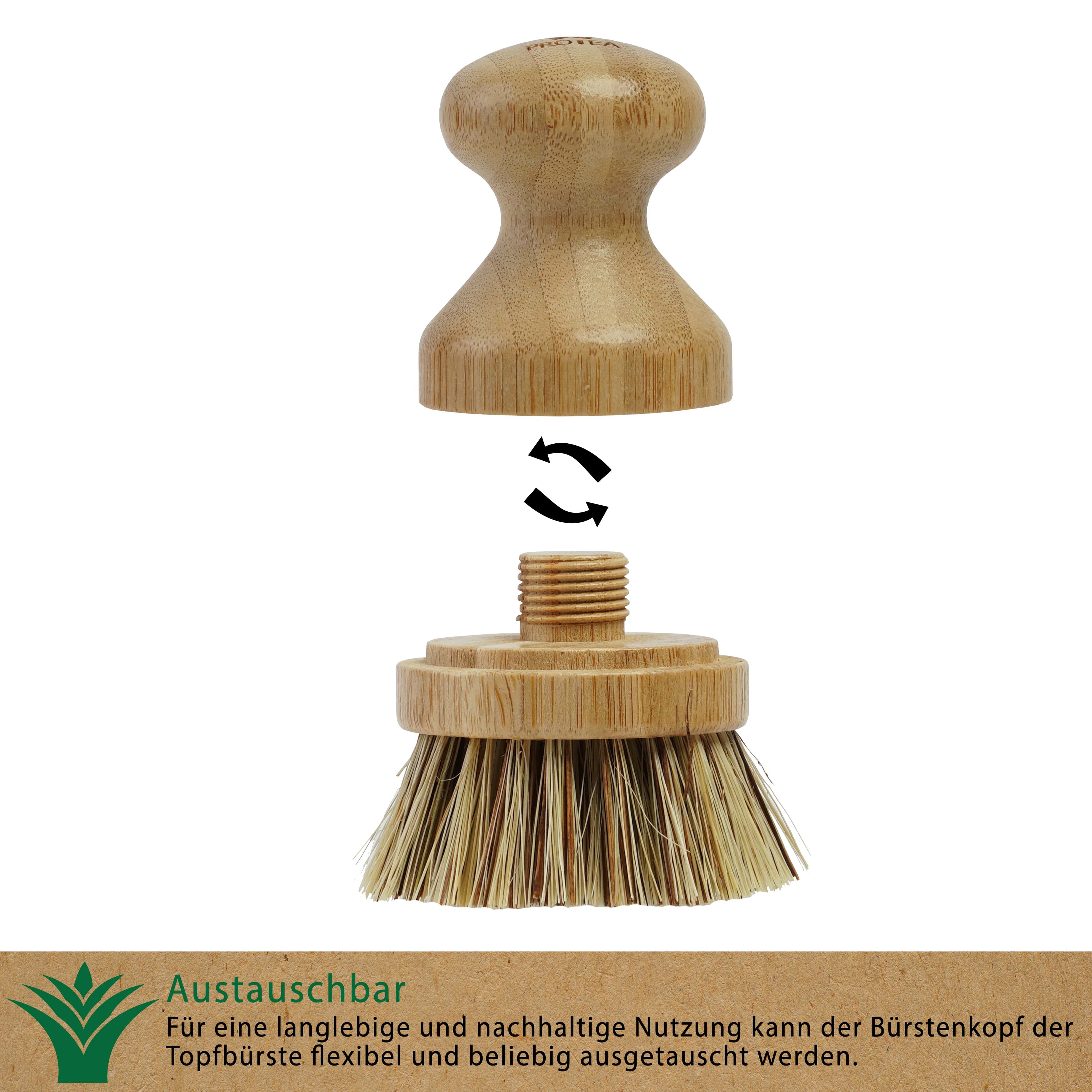 Küchen Starter-Set: Nachhaltige Spülschwämme, Öko-Schwammtücher & Topfbürste mit Ersatzkopf