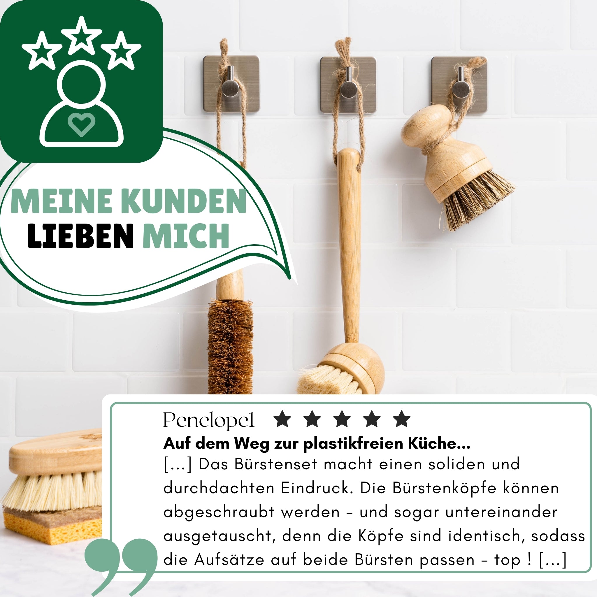 Spülbürsten für jeden Zweck. Umweltfreundliche Küchenhelfer aus Bambusholz und Sisal-, Palm- und Kokosfasern