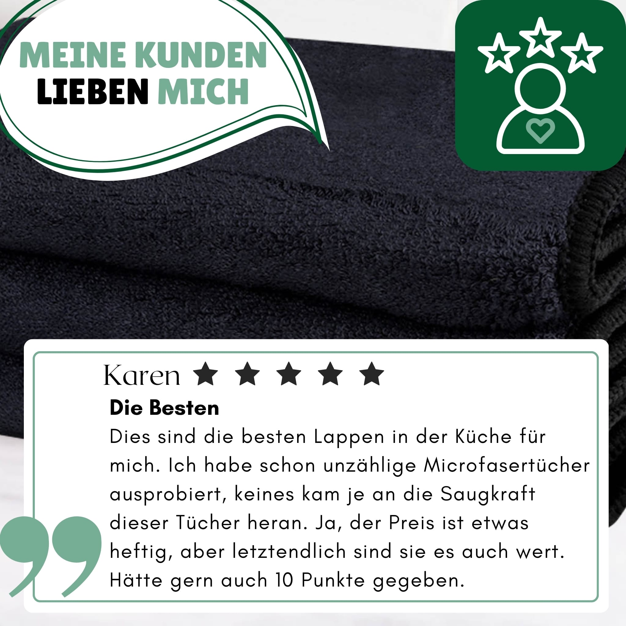 Bambus Mikrofasertücher anthrazit, 3er Set