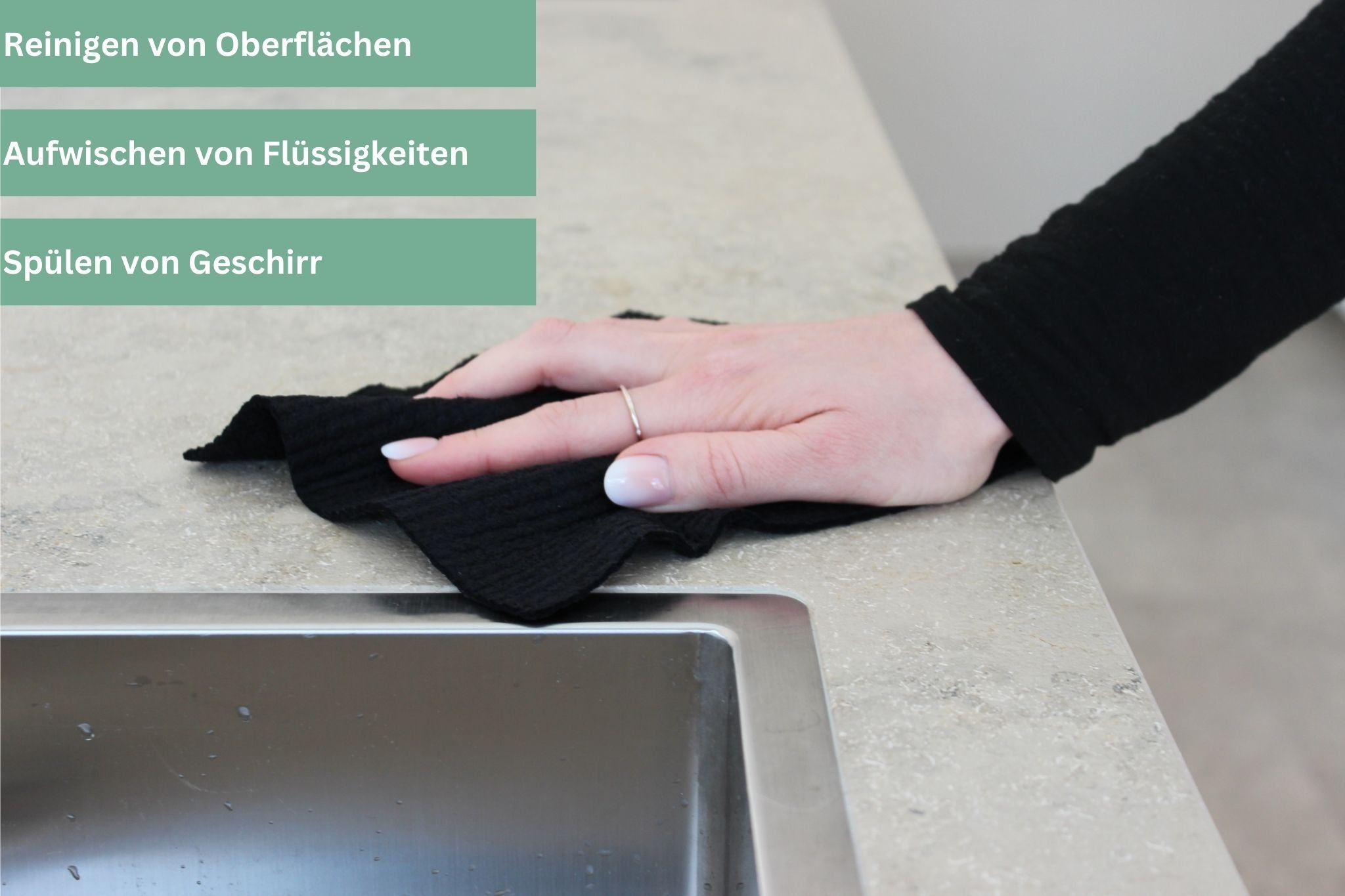 Küchen Starter-Set: Nachhaltige Spülschwämme, Öko-Schwammtücher & Spülbürste mit Ersatzkopf