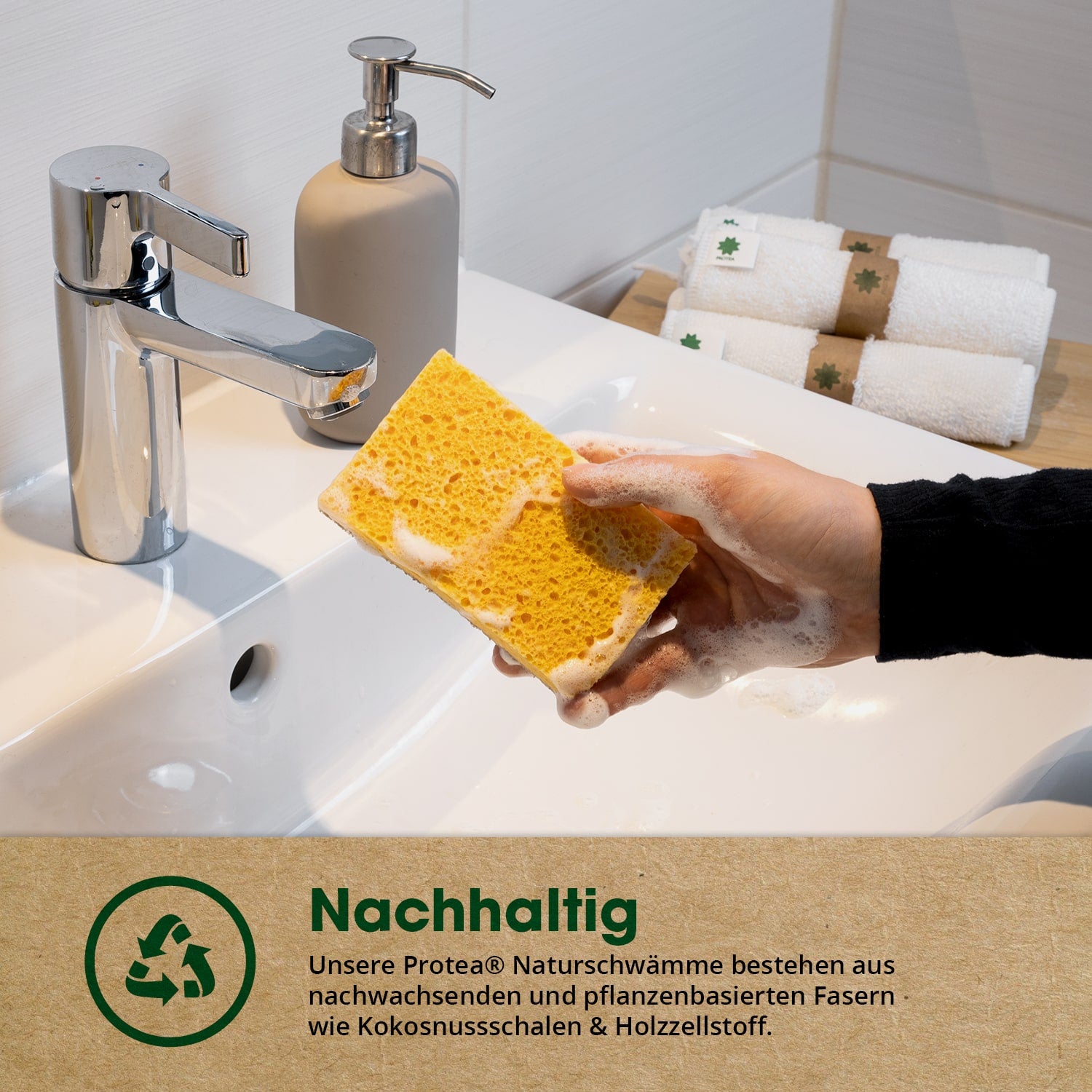 Küchen Starter-Set: Nachhaltige Spülschwämme, Öko-Schwammtücher & Topfbürste mit Ersatzkopf