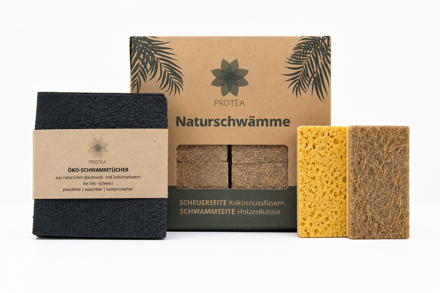 Küchen Einsteiger-Set: Nachhaltige Spülschwämme & Schwammtücher