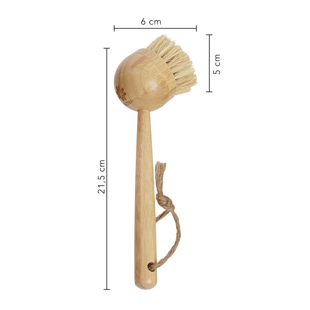 Unsere nachhaltige Spülbürste reinigt ohne zu zerkratzen Geschirr, beschichtete Pfanne, Töpfen und andere empfindliche Oberflächen. Die Geschirrbürste aus Holz ist besonders ergonomisch geformt und angenehm in der Hand.